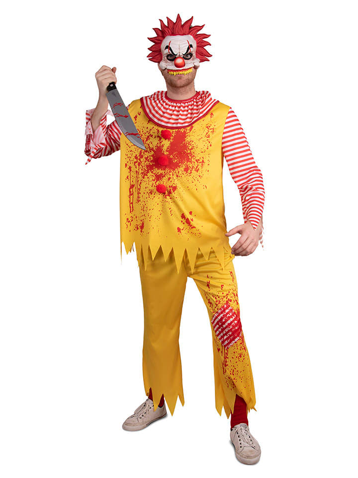 2-częściowy kostium "Horror Clown" w kolorze pomarańczowym