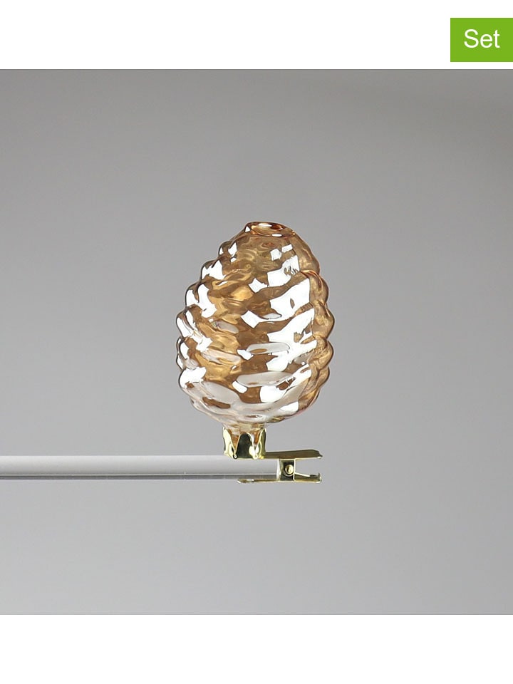 2er-Set: Vasen "Zapfen" in Gold - (B)5 x (H)7 cm