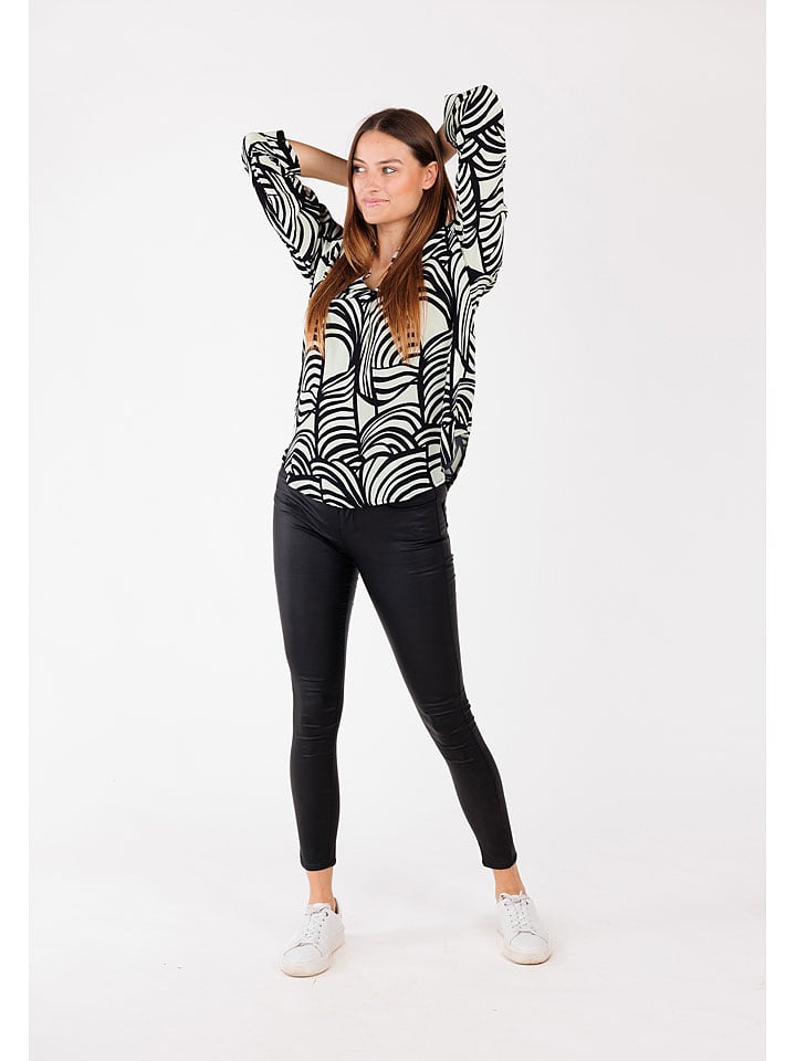 Bluse "Mood" in Weiß/ Schwarz