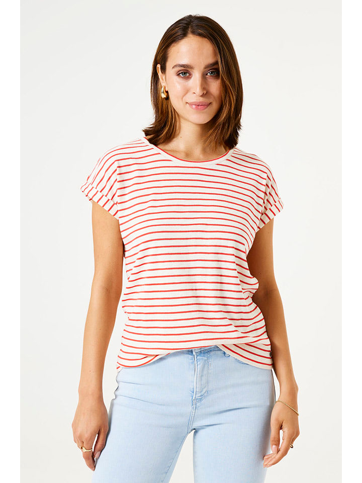 Shirt in Weiß/ Rosa