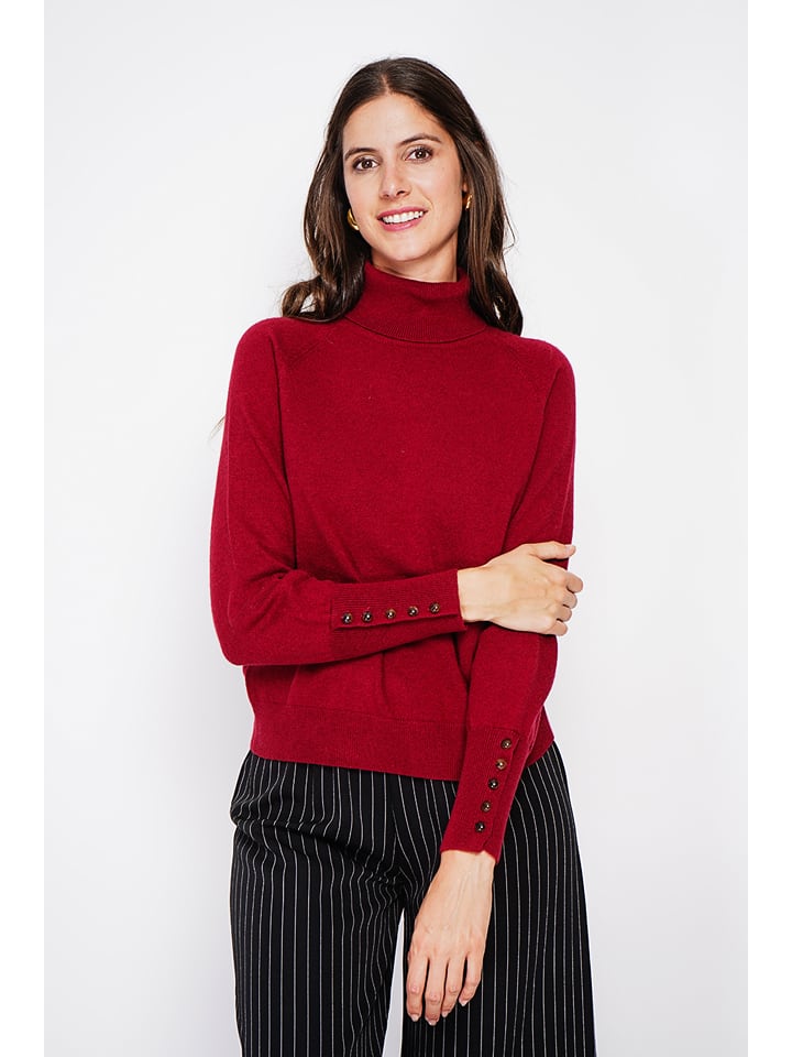 Rollkragenpullover in Bordeaux