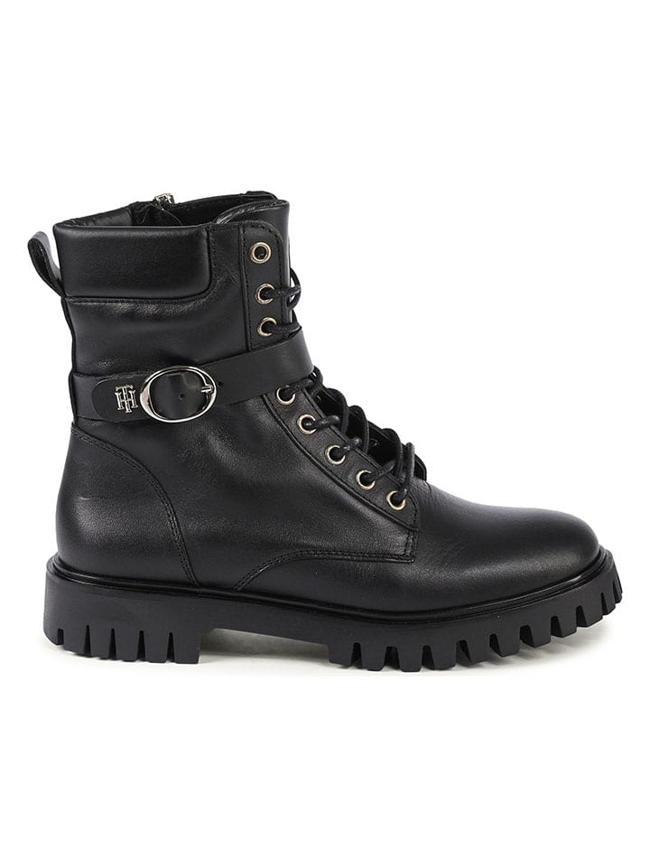 Leder-Boots in Schwarz