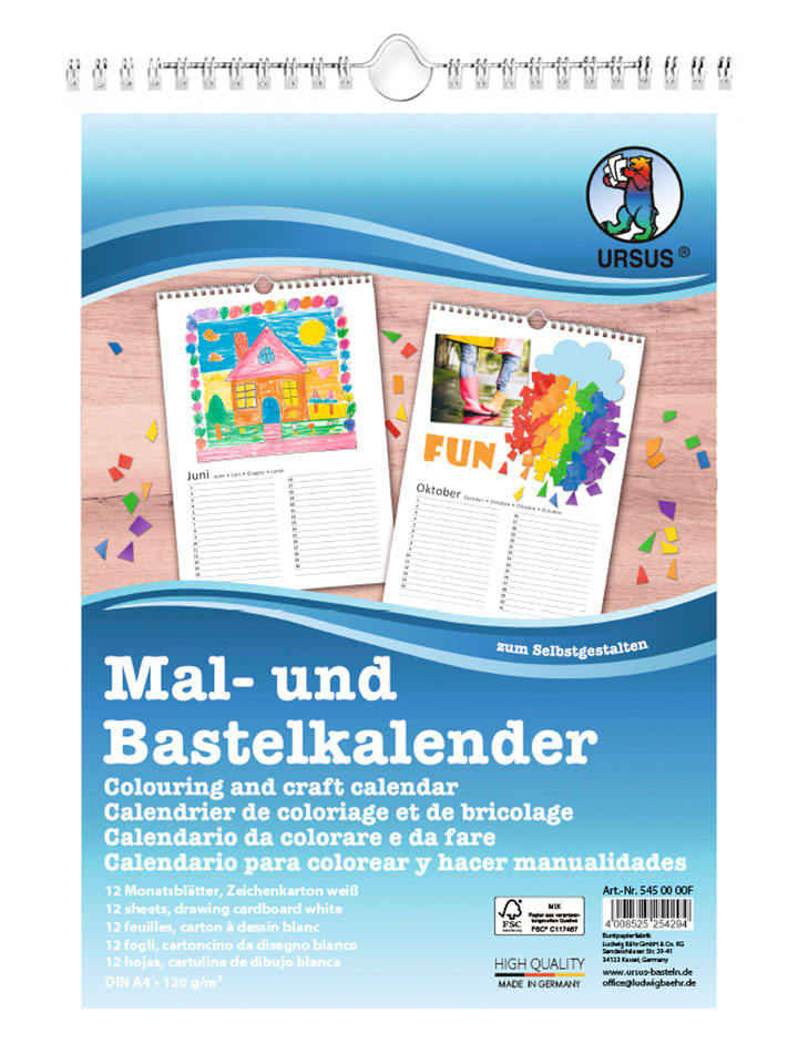 Mal- & Bastelkalender in Weiß