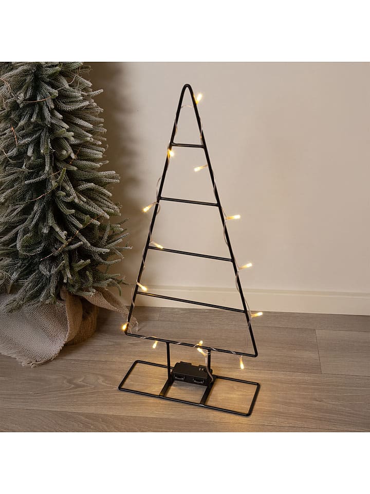 Decoledlamp "Xmas-Tree" zwart - (B)27 x (H)60 x (D)10 cm