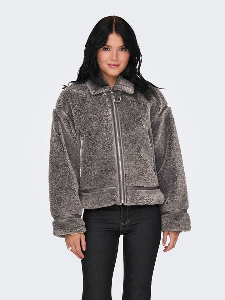 Teddyfelljacke "ONLMICHELLE" in Grau