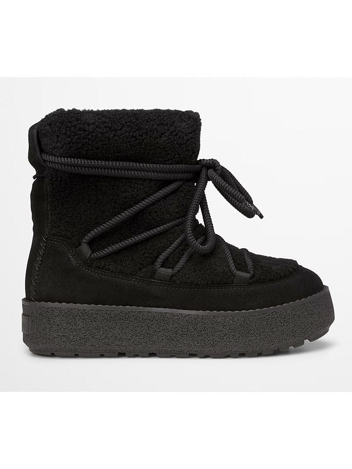 Leder-Winterboots "Pia" in Schwarz