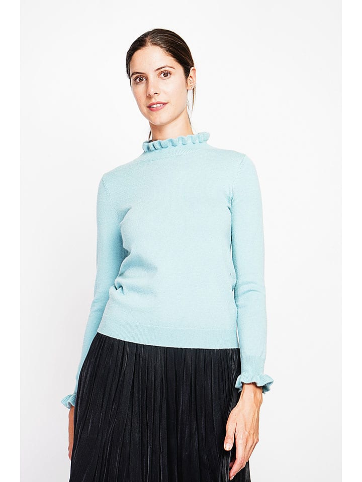 Sweter w kolorze turkusowym