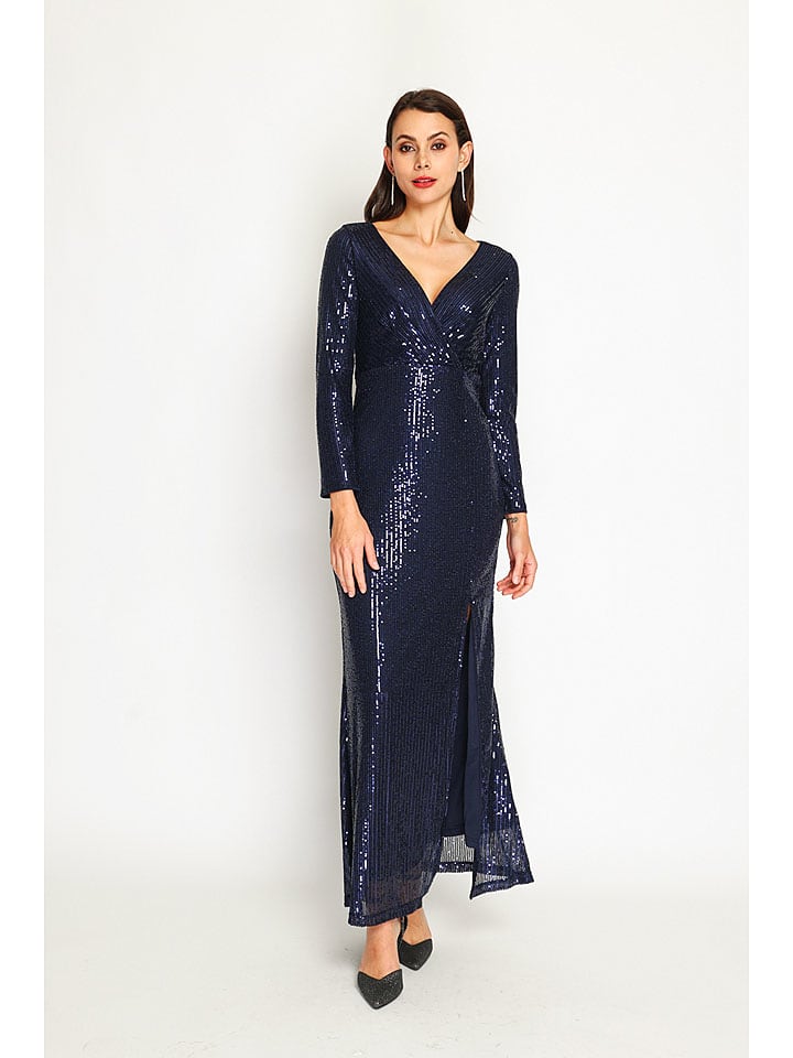 Paillettenkleid in Dunkelblau