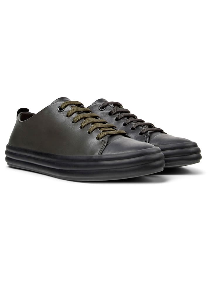 Leder-Sneakers in Schwarz