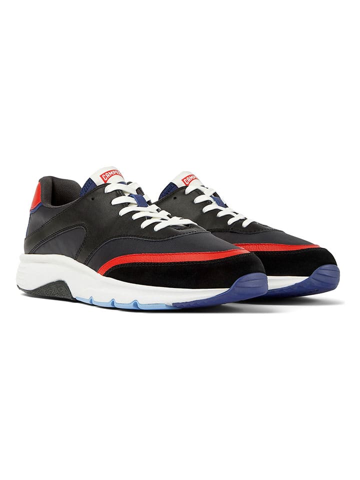 Skórzane sneakersy w kolorze czarno-niebiesko-czerwonym