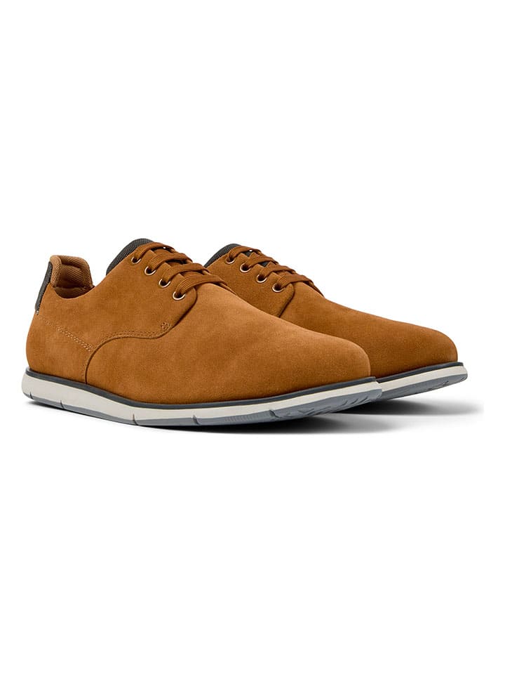 Leren veterschoenen lichtbruin