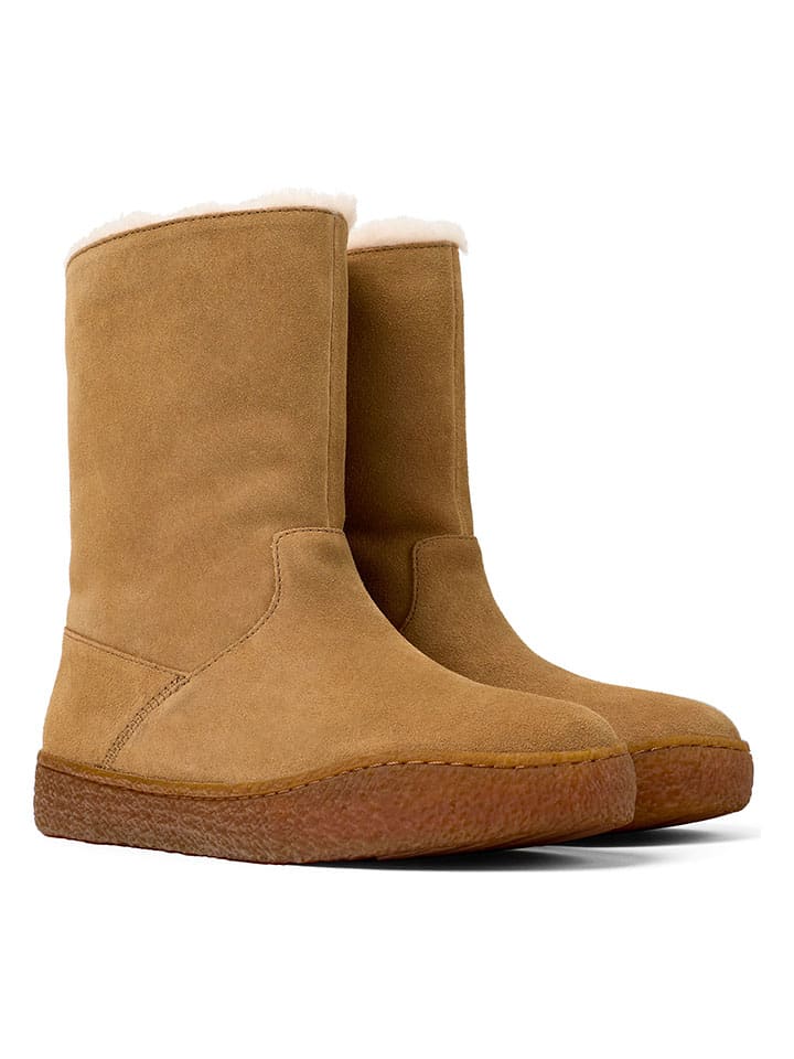 Leren winterboots lichtbruin
