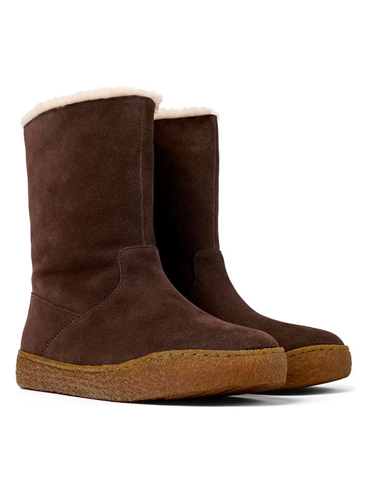 Leder-Winterboots in Braun