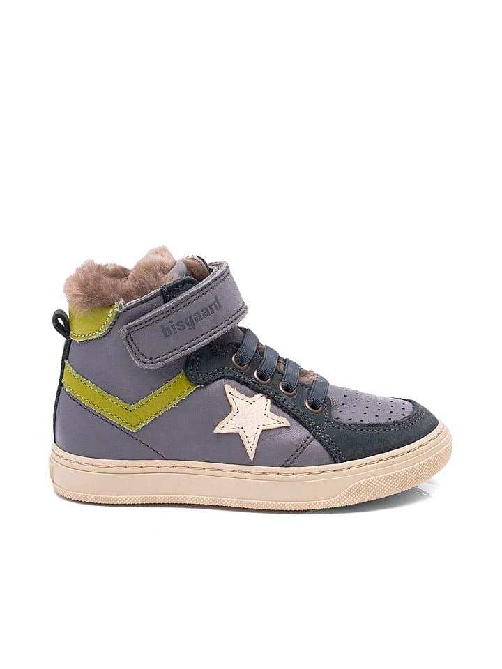 Leren sneakers "Isak" grijs