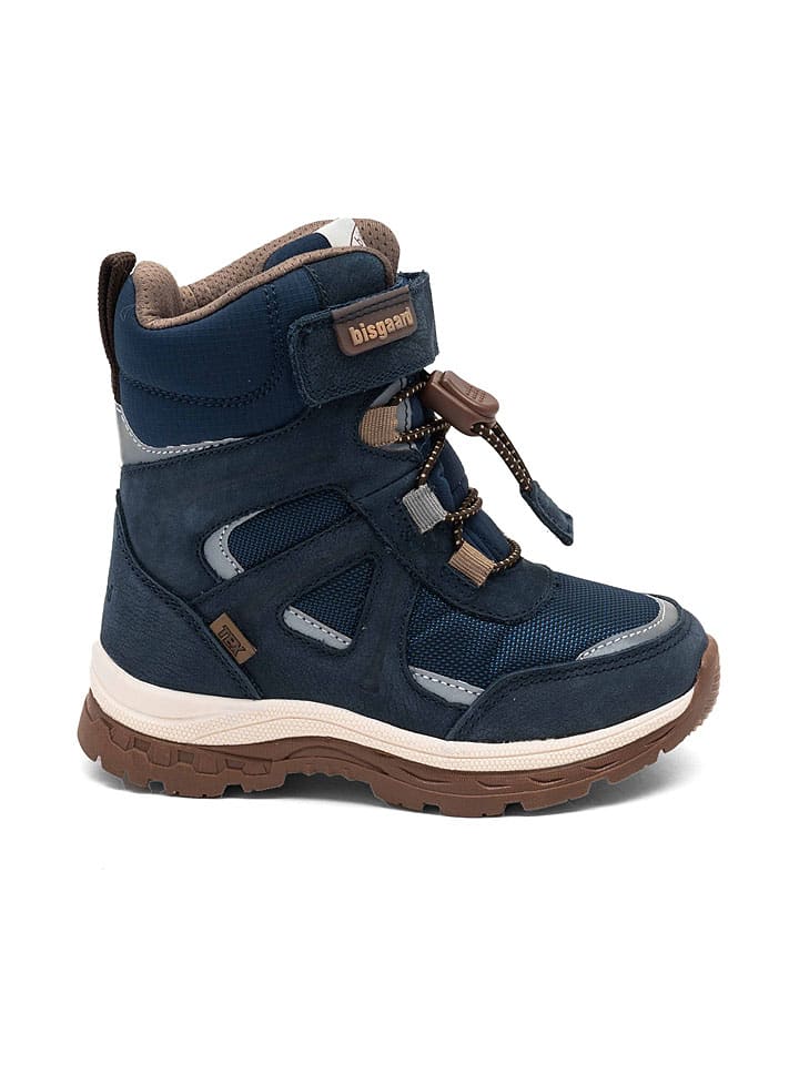 Leren winterboots "Bruce" donkerblauw