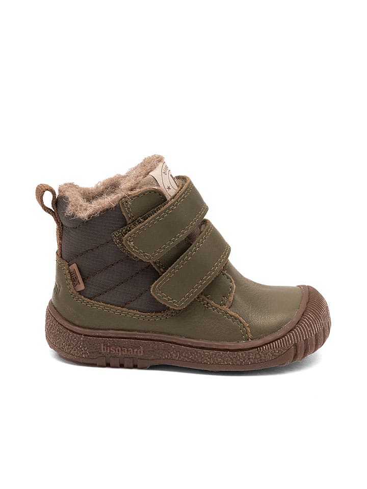 Leren boots "Helton" kaki