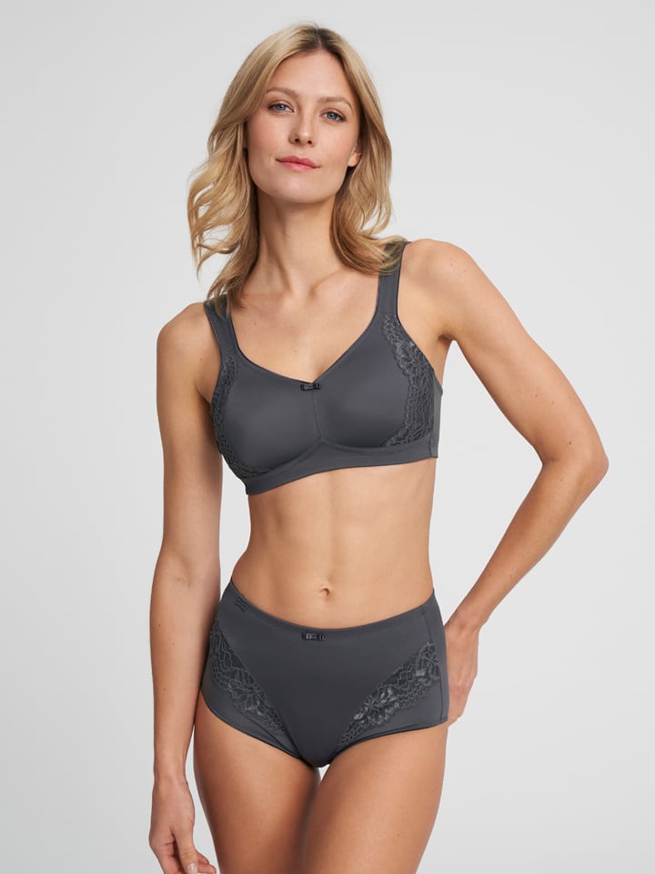 Pełne figi high waist w kolorze antracytowym