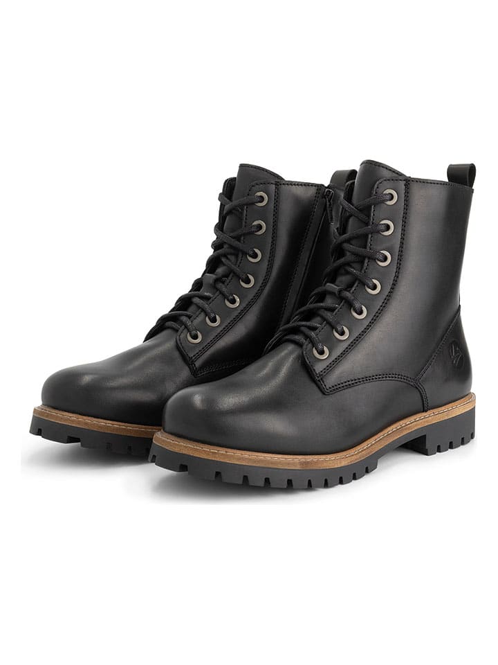 Leder-Boots in Schwarz