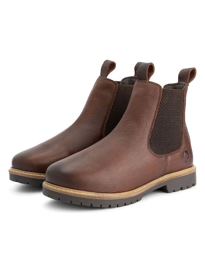 Leder-Chelsea-Boots in Braun