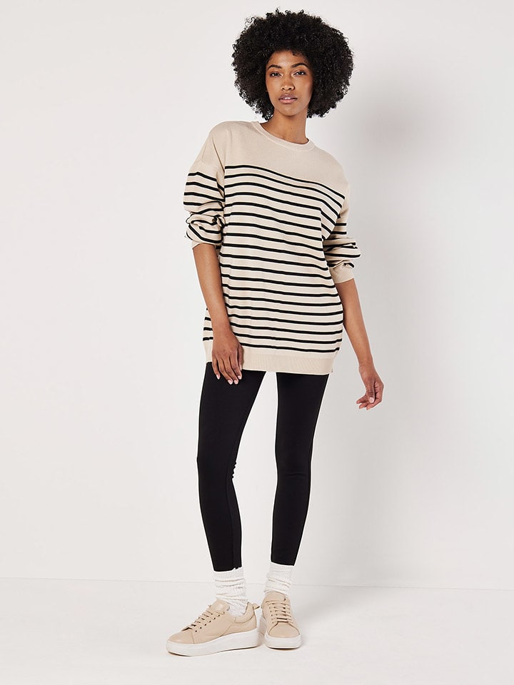 Sweter w kolorze kremowo-czarnym