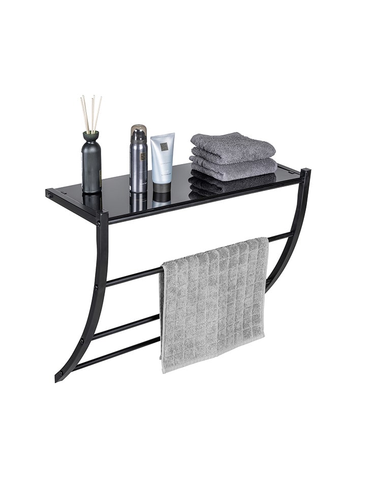 Wandregal "Tarderia" in Schwarz - (B)56 x (H)46 x (T)21,5 cm