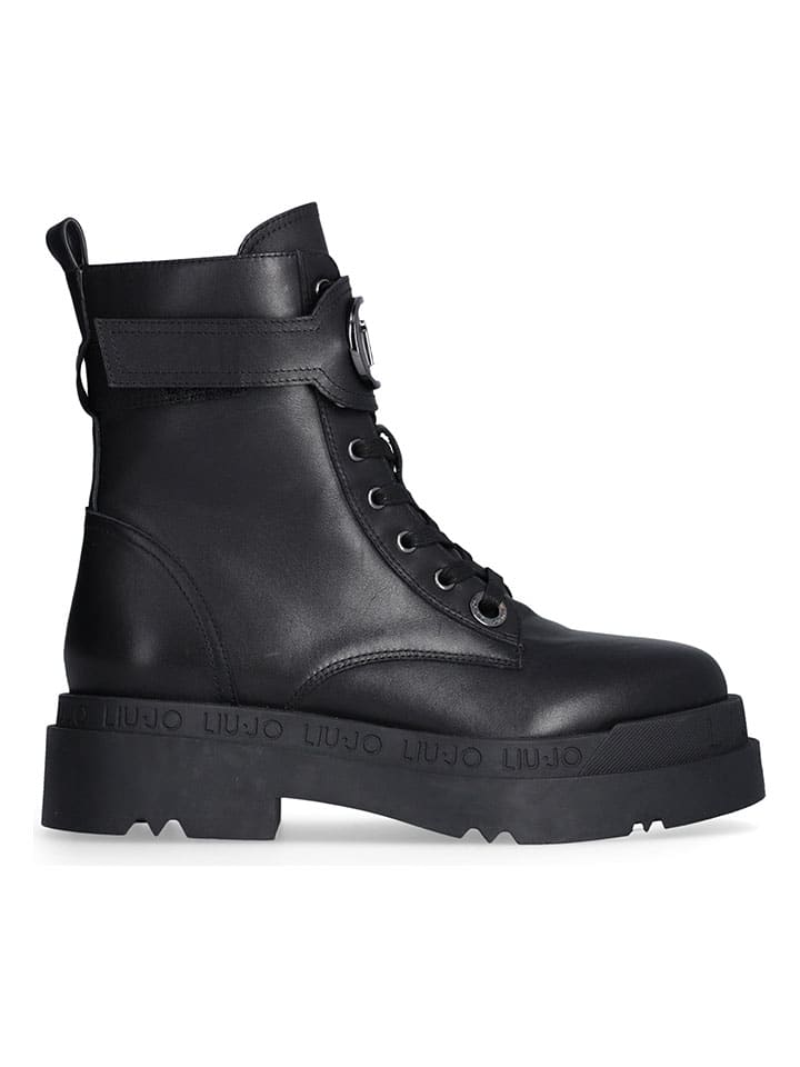 Leder-Boots in Schwarz