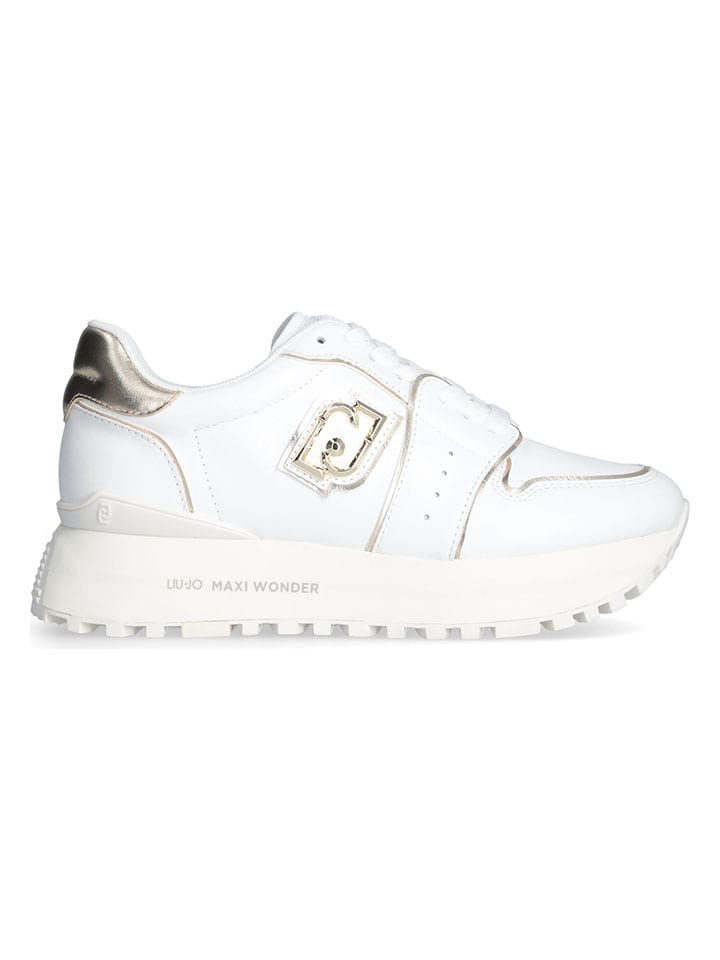 Skórzane sneakersy w kolorze białym