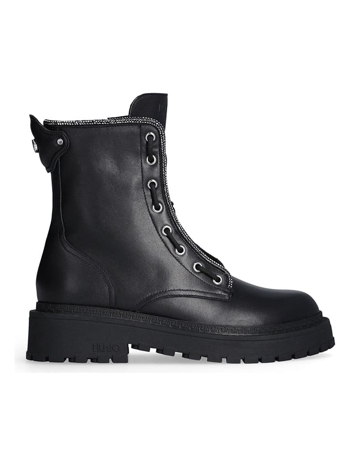 Leder-Boots in Schwarz