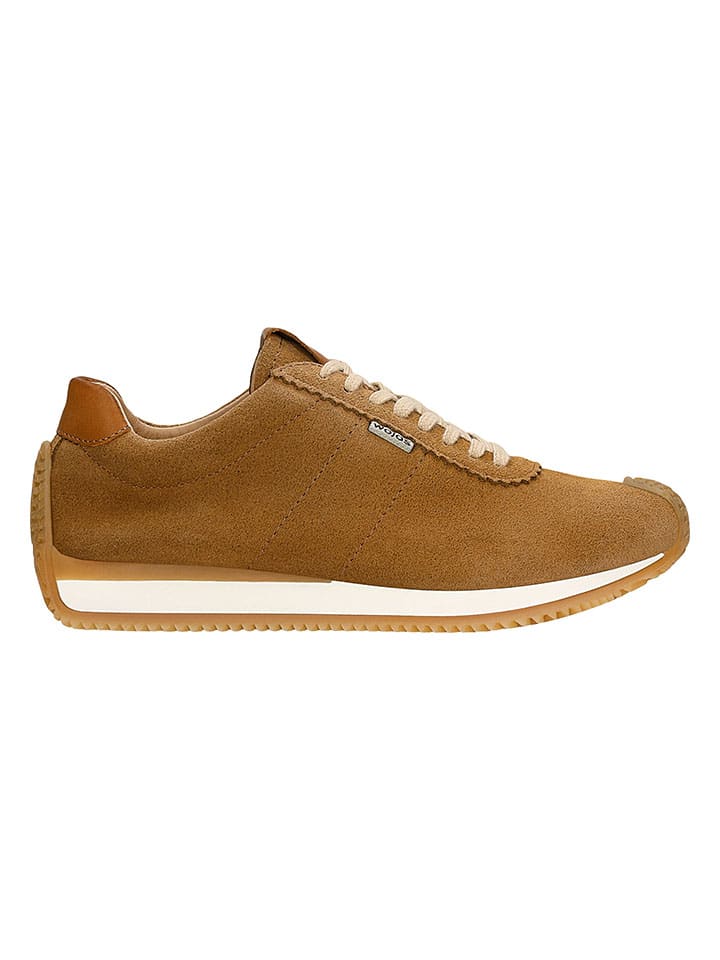 Leder-Sneakers in Hellbraun