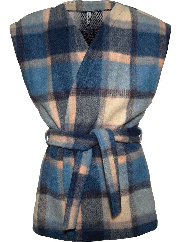 Weste in Blau/ Beige