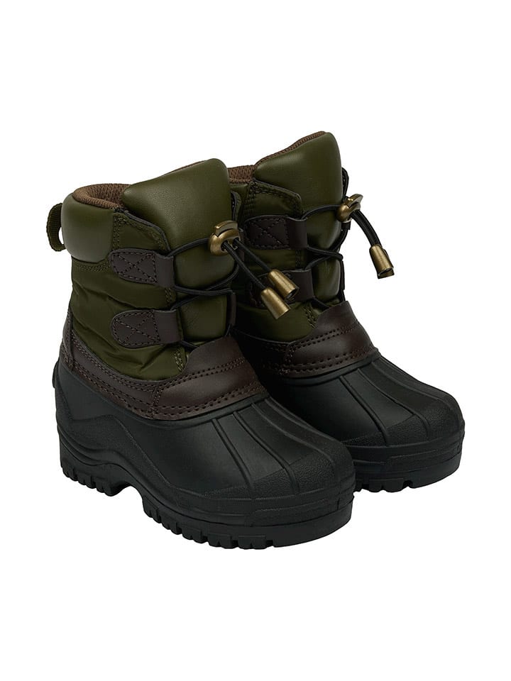 Winterboots in Dunkelgrün/ Schwarz