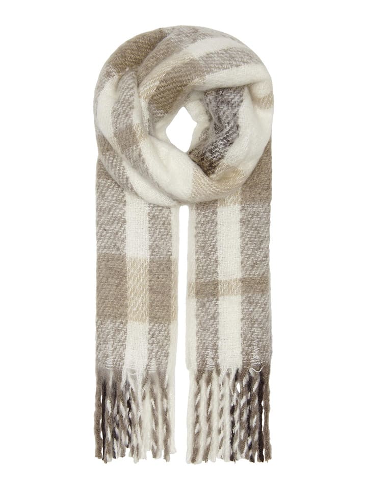 Schal in Taupe/ Creme