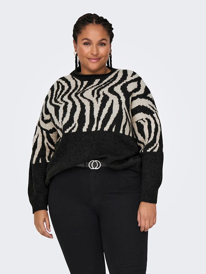 Pullover in Schwarz/ Creme