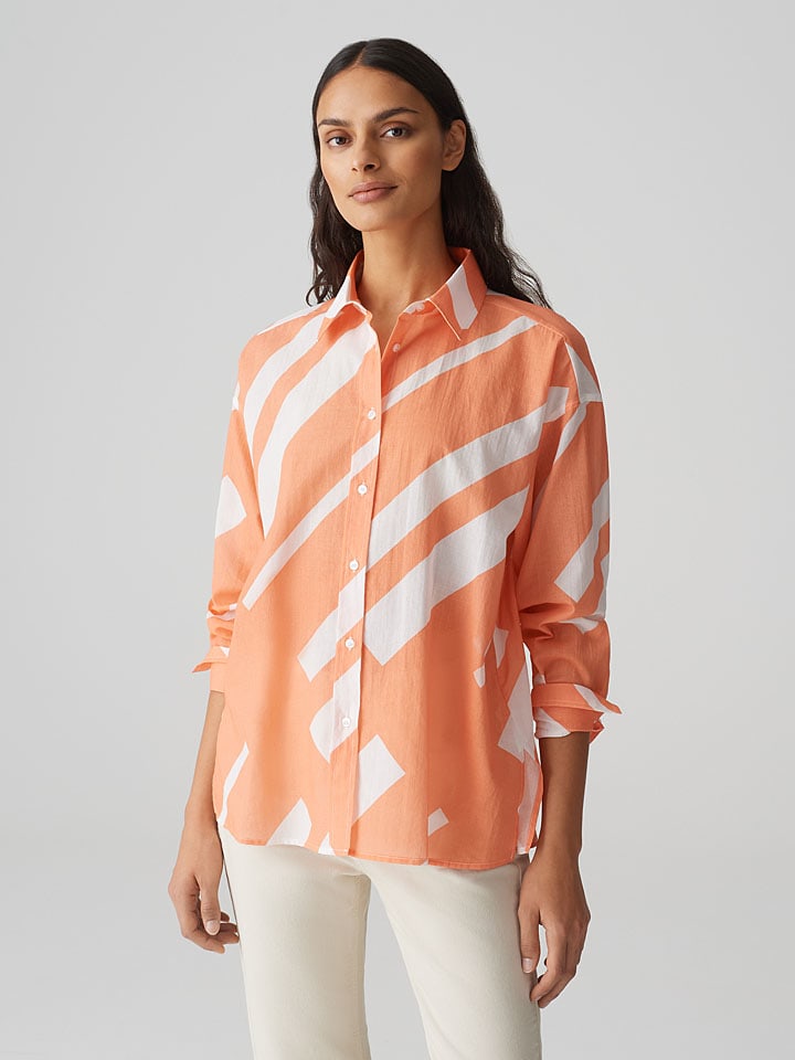 Blouse oranje/wit