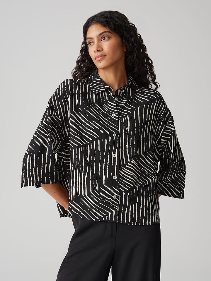 Blouse zwart/wit