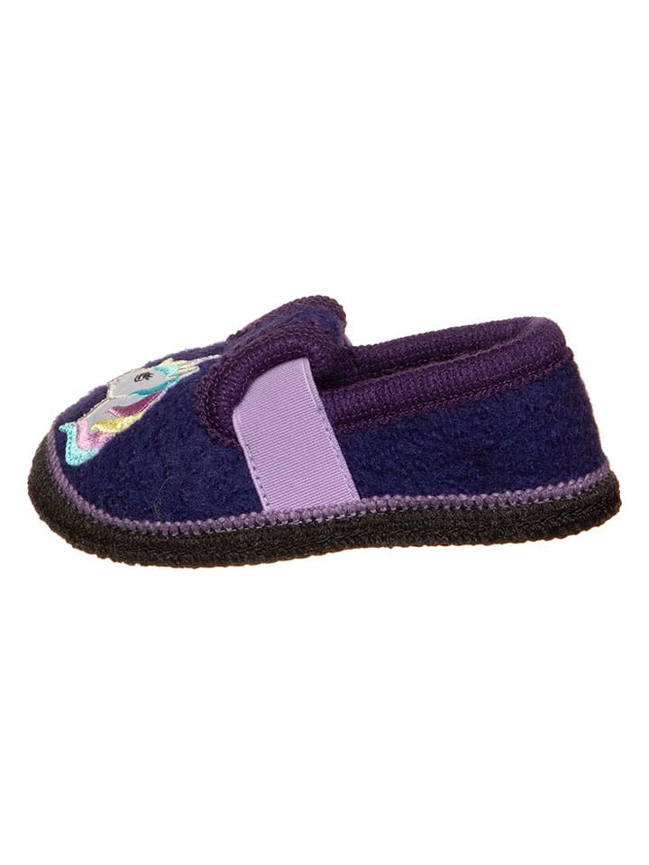 Pantoffels "Bobby" donkerblauw/paars