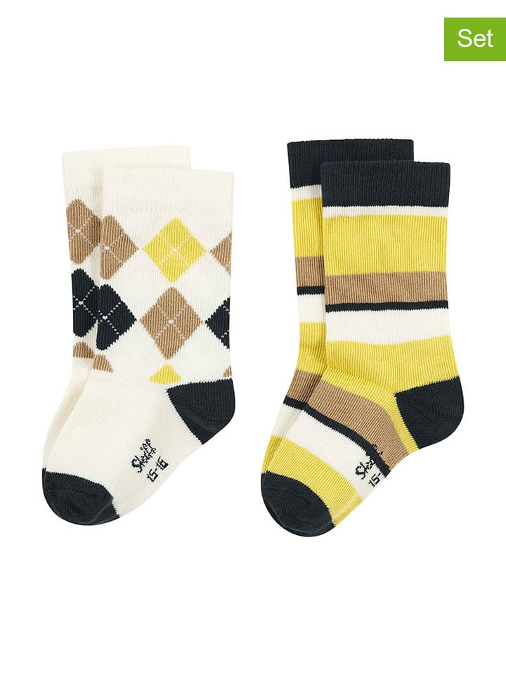 2er-Set: Socken in Creme/ Gelb