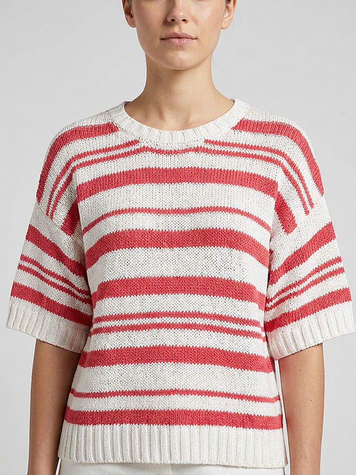 Sweter "Hannalie" w kolorze kremowo-koralowym