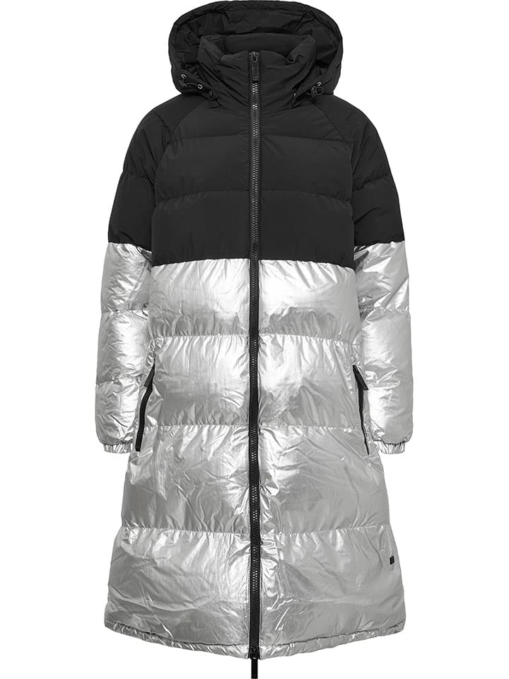 Steppmantel "Celine" in Schwarz/ Silber
