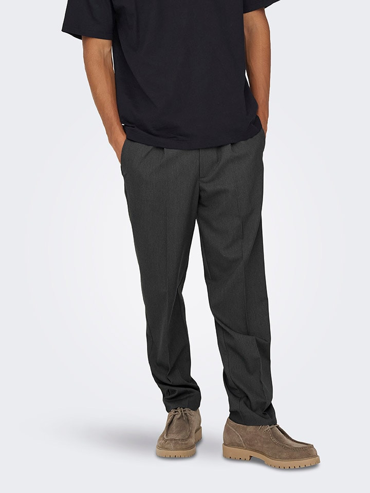 Spodnie chino "Miro" - Comfort fit - w kolorze antracytowym