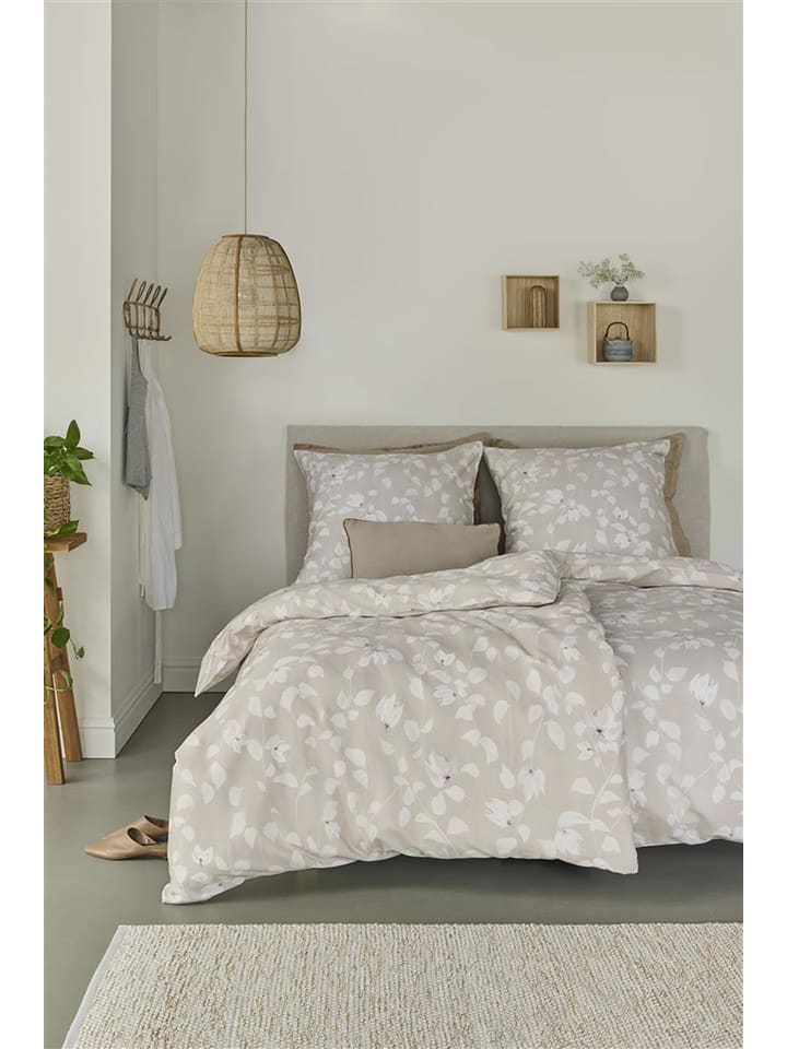 Satin-Bettwäsche-Set "Mille" in Beige
