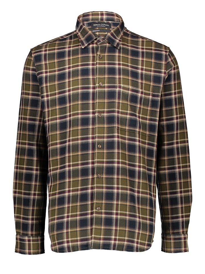 Blouse donkerblauw/kaki