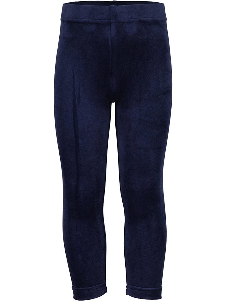 Aksamitne legginsy w kolorze granatowym