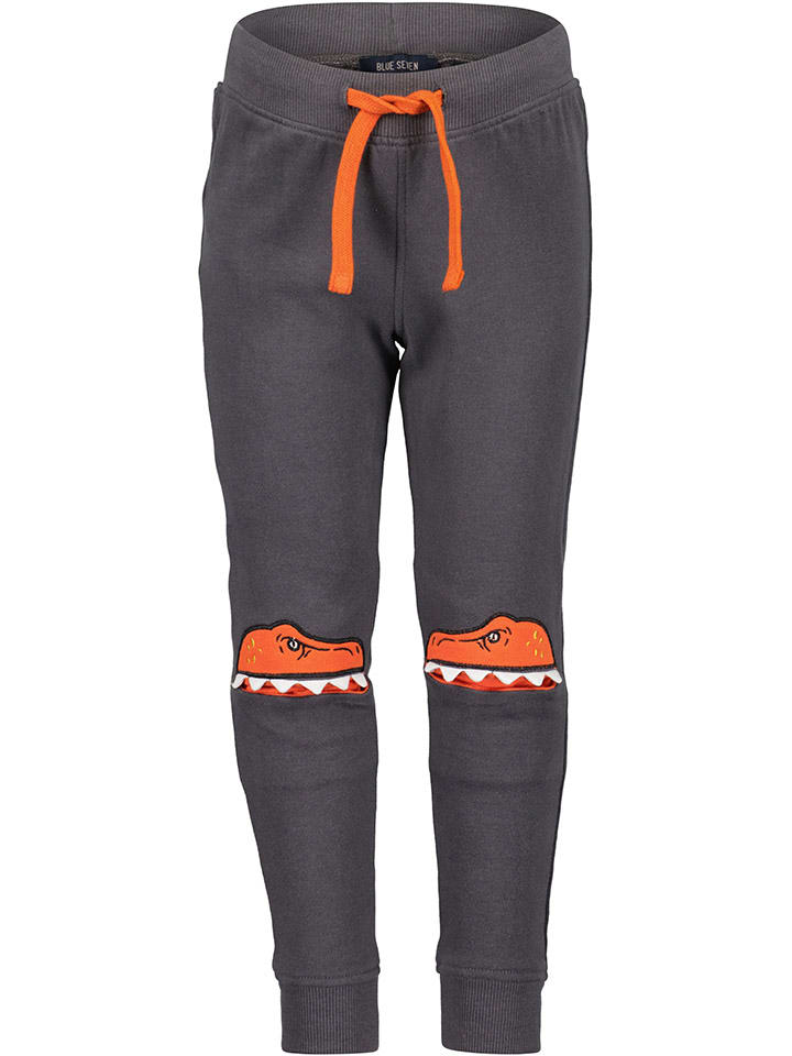 Sweathose in Grau/ Orange