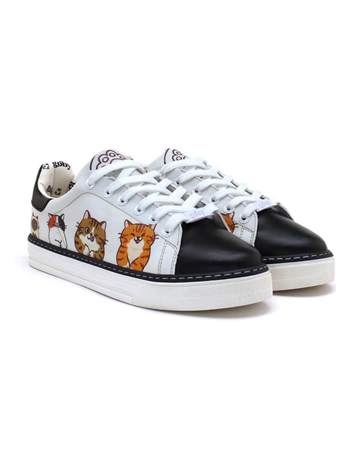 Sneakersy w kolorze biało-czarnym