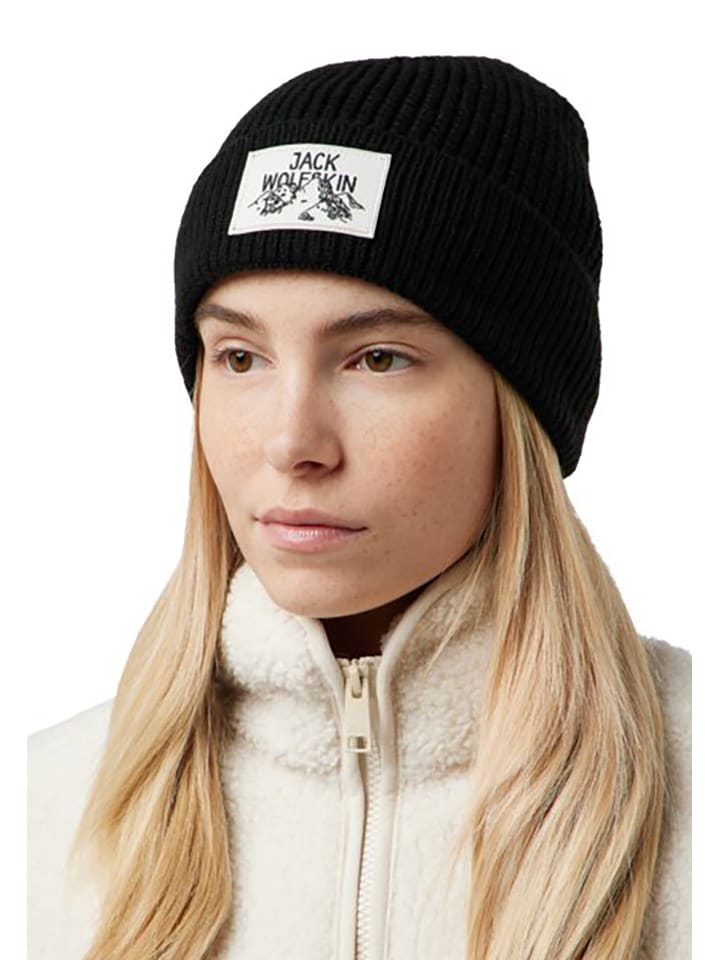 Czapka beanie "Badge" w kolorze czarnym