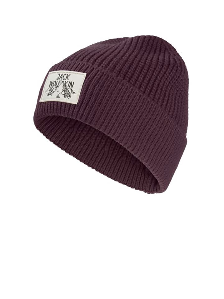 Czapka beanie "Badge" w kolorze fioletowym
