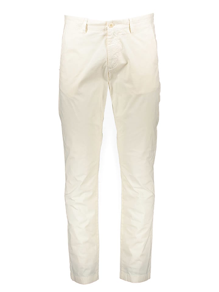 Spodnie chino - Slim fit - w kolorze kremowym