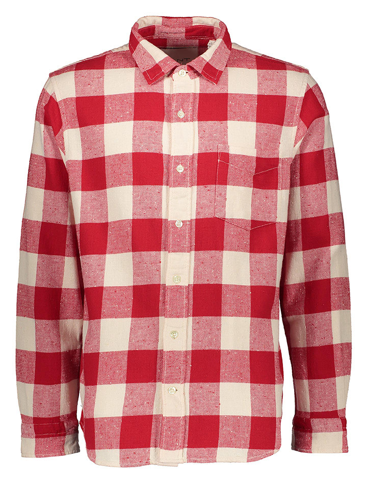 Blouse rood/crème