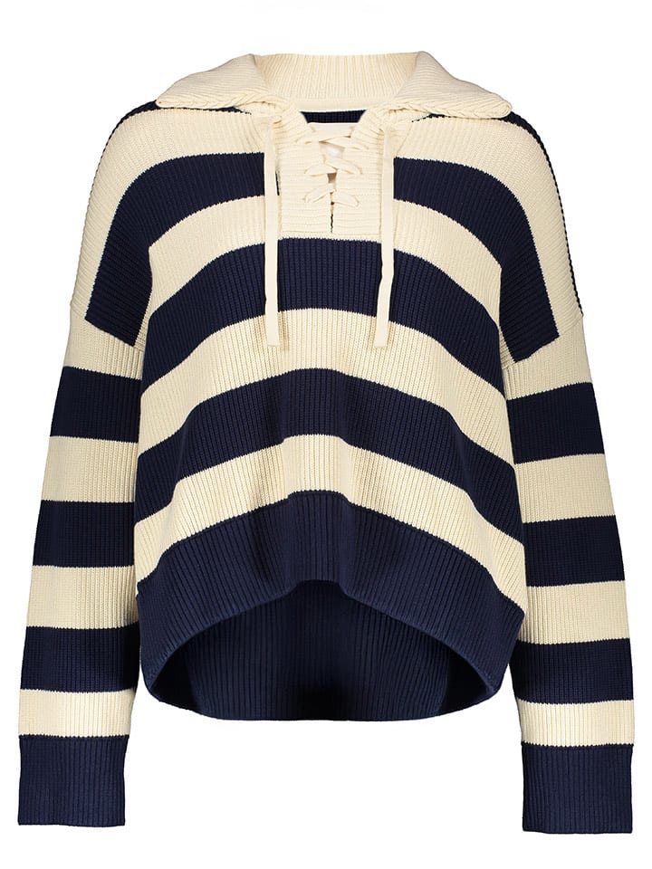 Sweter w kolorze granatowo-kremowym
